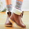 Women's Waterproof Wool-Lined Leather Boots - Warm Winter Vintage Footwear