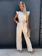 Evelyn | Elegant Flutter Sleeve Wide-Leg Jumpsuit with Belt