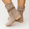 Women's Slouchy Suede Ankle Boots | Comfortable Low Block Heel