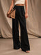 Women's High-Waisted Wide-Leg Pleated Trousers Formal Chic