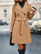 Women's Elegant Double-Sided Trench Coat - Classic Lapel Collar Style