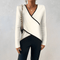 Women's Elegant V-Neck Wrap Sweater | Sophisticated Knit Pullover
