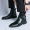 Men's Elegant Leather Ankle Boots with Polished Professional Finish